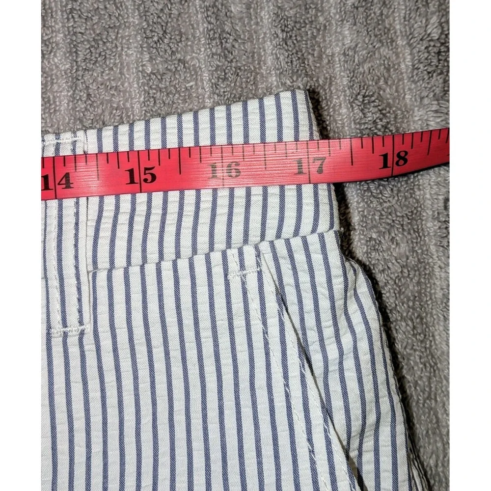 J.‎ Crew 3 1/2 Inch Seersucker Stripe Shorts Size 10 Blue White NWT $ 60